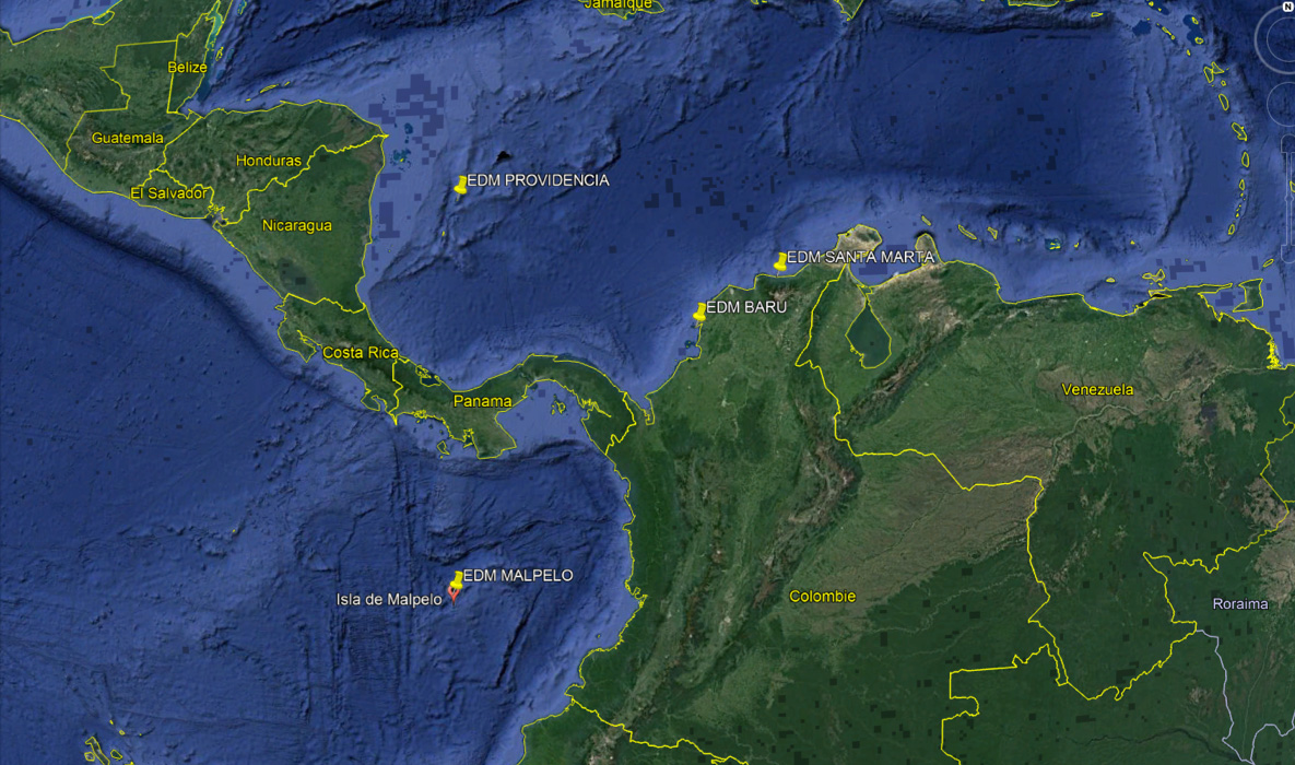 image of the geographic positions of ME missions in Colombia. 2018