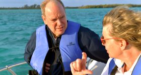 Prince Albert II of Monaco with Dr Frauke Fleisher-Dogley. Aldabra. 25_10_2022©Nicolas Mathys_Zeppelin_MonacoExplorations